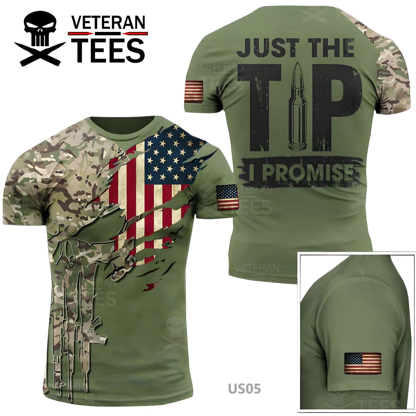 USA Army US Veteran T-Shirt Combat Military Camouflage T Shirt Short Sleeve Skull T Shirt Size XXS - 4XL Black US03