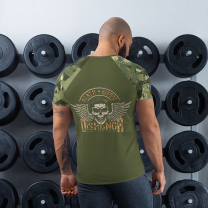 Ukraine Army Ukrainian Veteran T-Shirt Combat Military Camouflage Skull T Shirt Regular Fit Short Sleeve Size 2XS-4XL Olive UA06