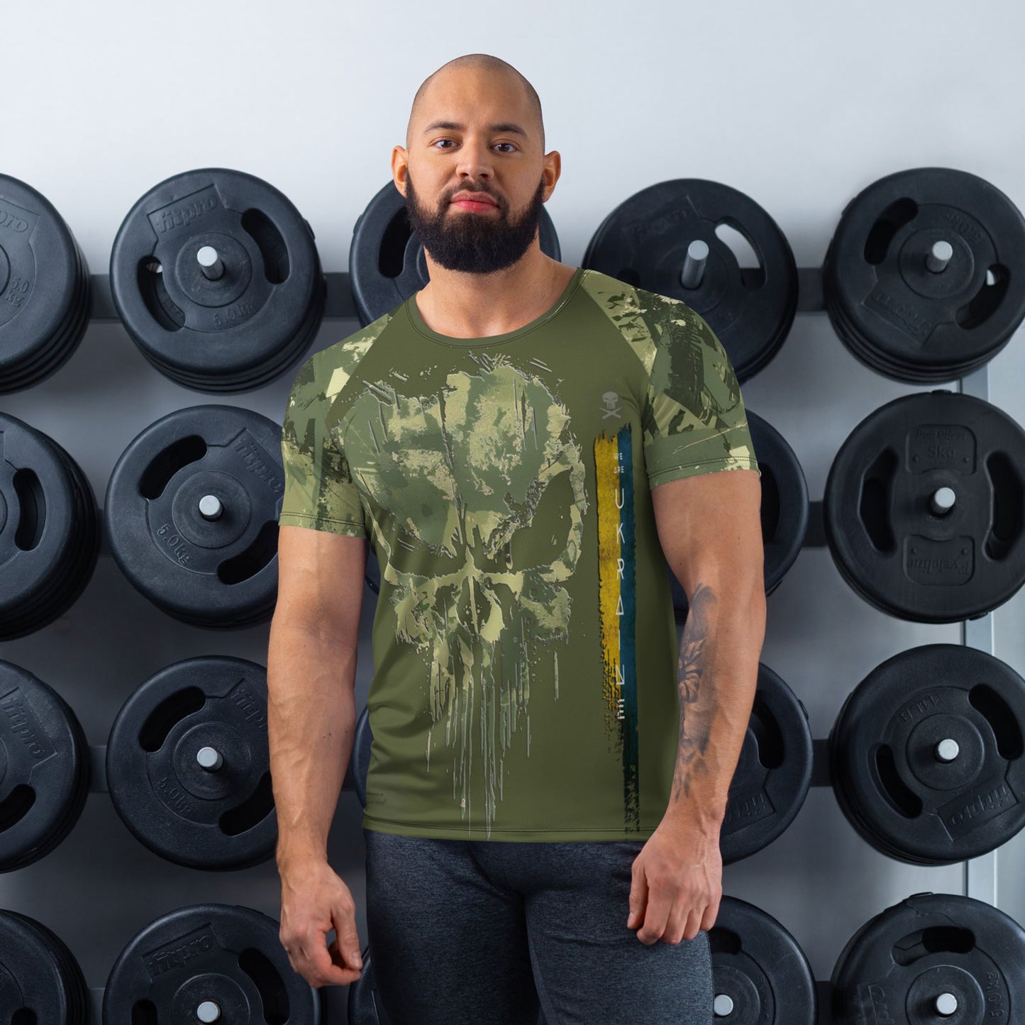 Ukraine Army Ukrainian Veteran T-Shirt Combat Military Camouflage Skull T Shirt Regular Fit Short Sleeve Size 2XS-4XL Olive UA06