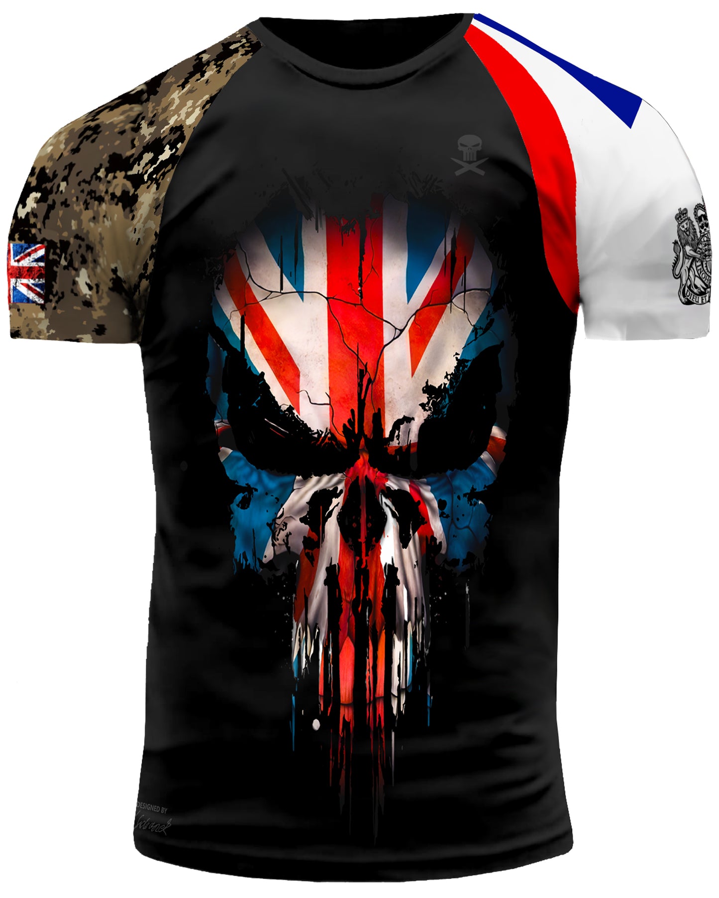 UK Army British Veteran T-Shirt Combat Military Camouflage Regular Fit Short Sleeve Size 2XS-4XL Black UK17