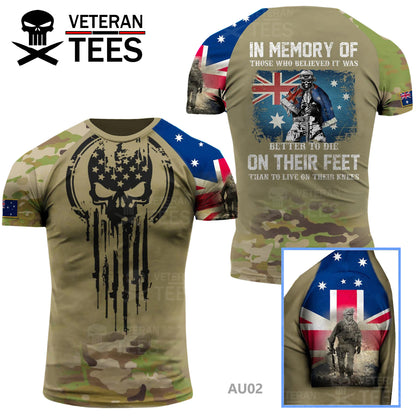 Australia Army Australian Veteran T-Shirt Combat Military Camouflage T Shirt Regular Fit Short Sleeve Size 2XS-4XL Beige AU02