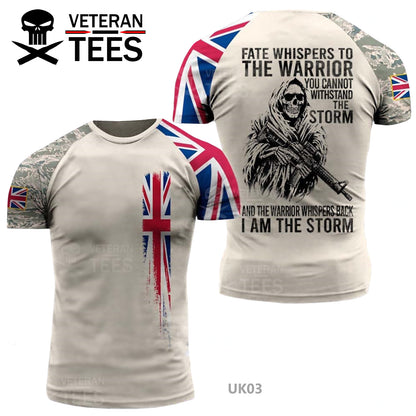 UK Army British Veteran T-Shirt Combat Military Camouflage T Shirt Regular Fit Short Sleeve Size 2XS-4XL Light Beige UK03