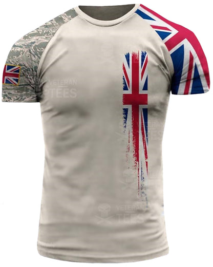 UK Army British Veteran T-Shirt Combat Military Camouflage T Shirt Regular Fit Short Sleeve Size 2XS-4XL Light Beige UK03